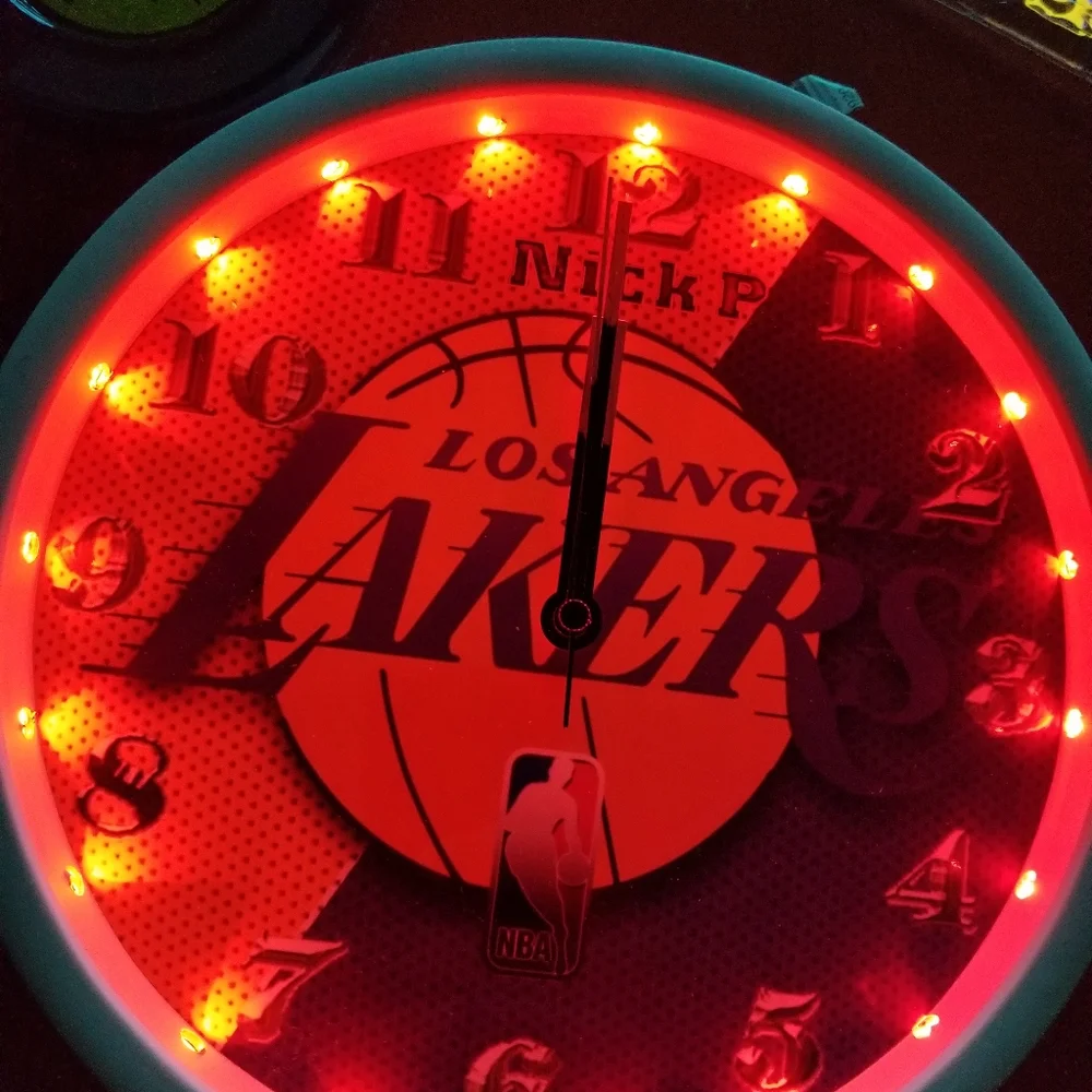 LA Lakers led lights clock